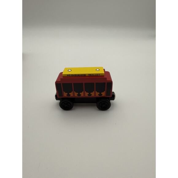 2004 McFeely Roger's Foundation Mr Rogers Neighborhood Trolley Wooden Train Car - Picture 2 of 13